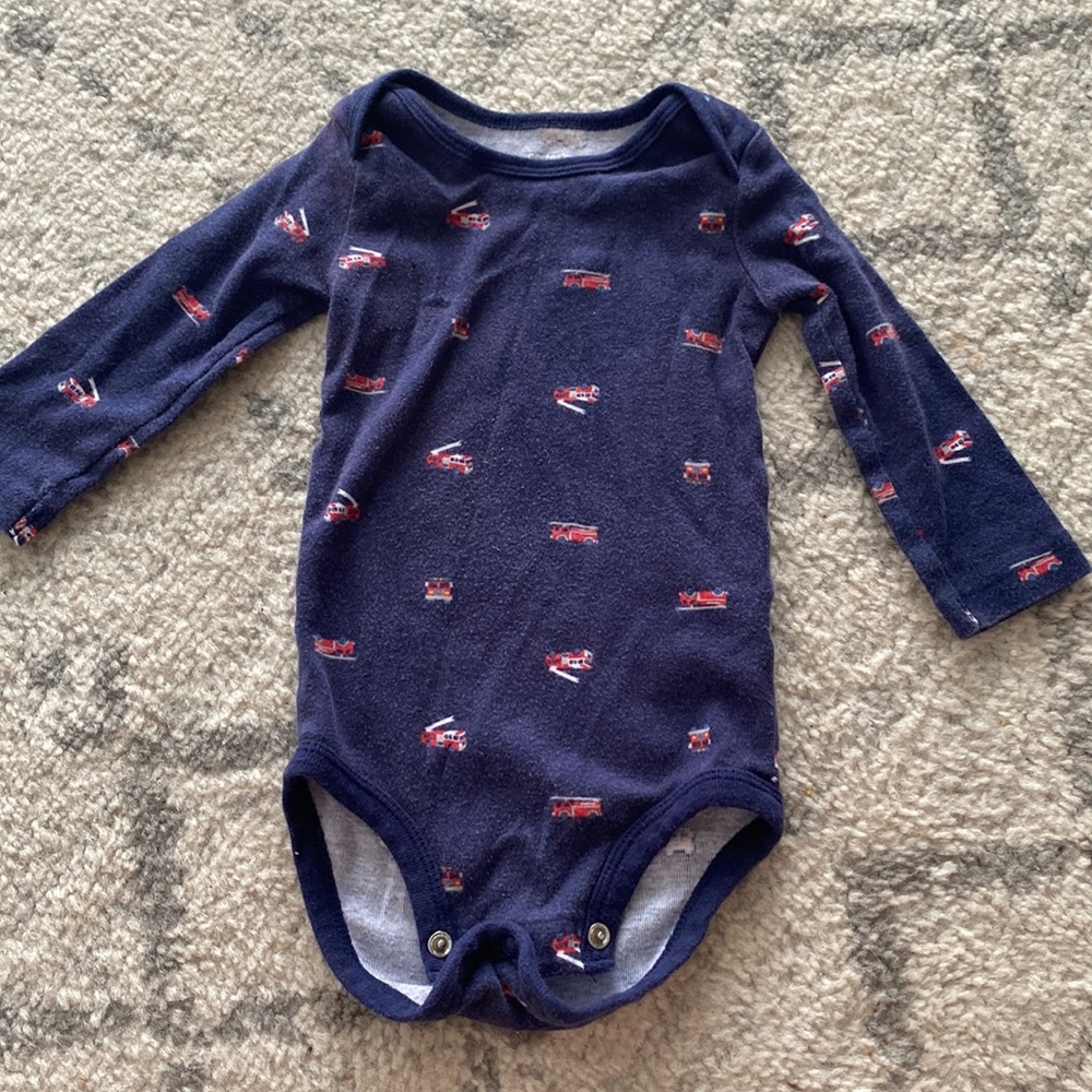 Fire Truck Long Sleeve Onesie